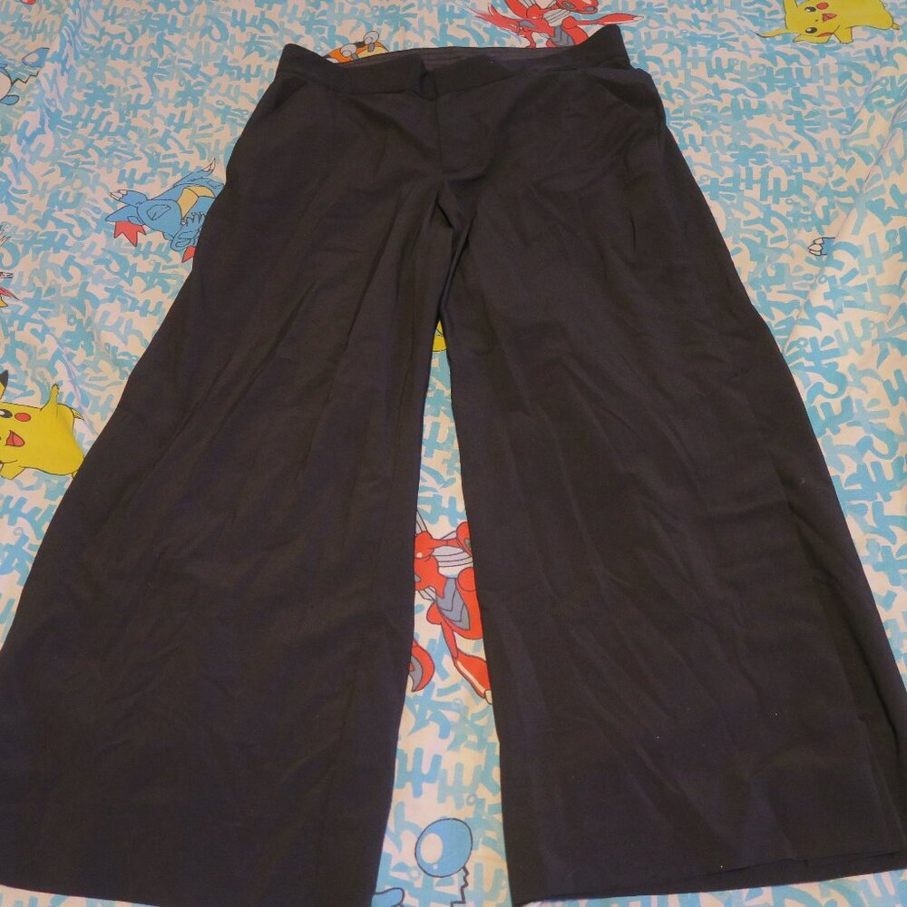Athleta Black Tribeca Crop Ankle Pants Sz 4 Wide Snap Leg Lightweight 281969